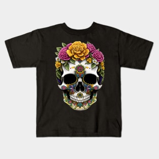 Sugar Skulls and Flowers Kids T-Shirt